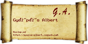 Gyöpös Albert névjegykártya